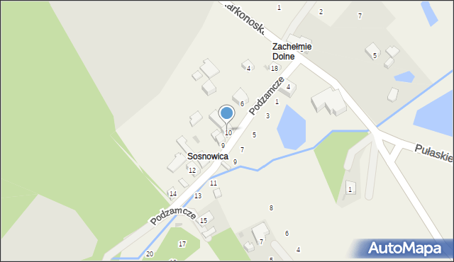 Zachełmie, Podzamcze, 8, mapa Zachełmie