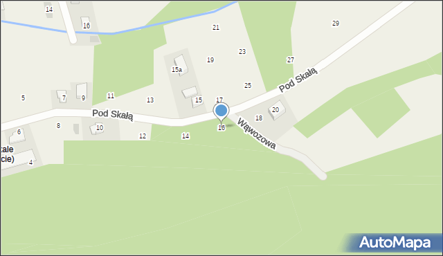 Zagacie, Pod Skałą, 16, mapa Zagacie