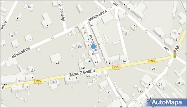 Żagań, Pomorska, 12, mapa Żagań