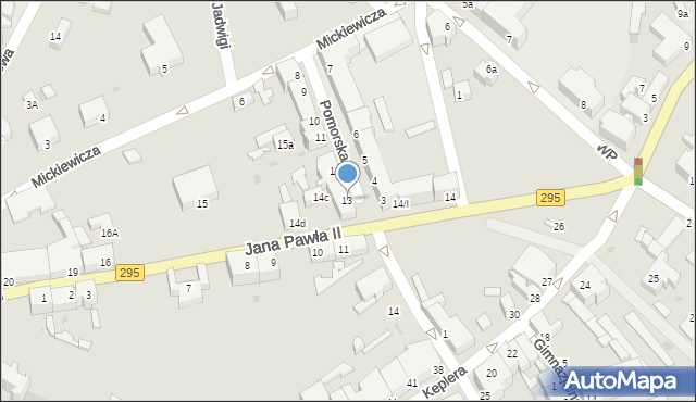 Żagań, Pomorska, 13, mapa Żagań