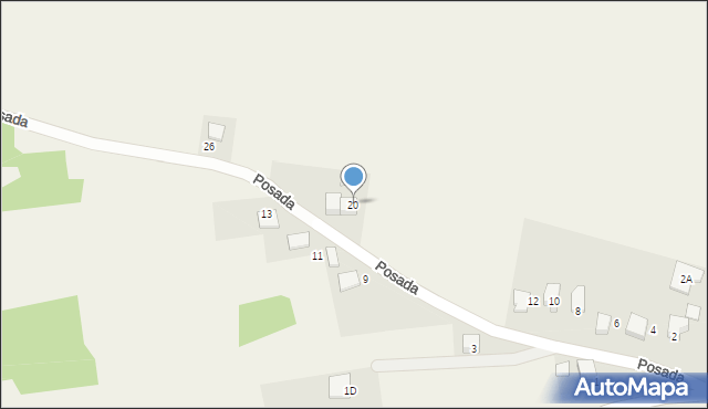 Zagórze, Posada, 20, mapa Zagórze