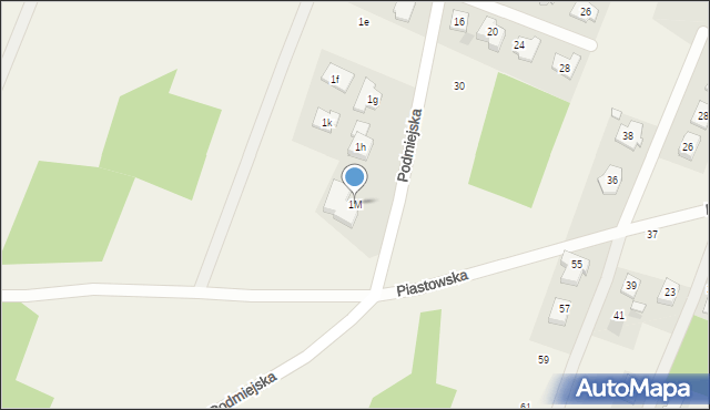 Zagościniec, Podmiejska, 1M, mapa Zagościniec