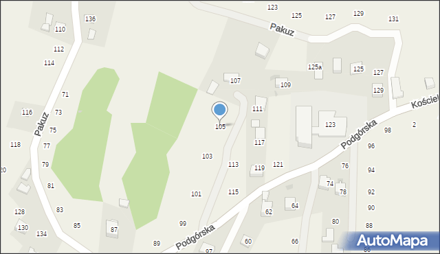 Zakliczyn, Podgórska, 105, mapa Zakliczyn