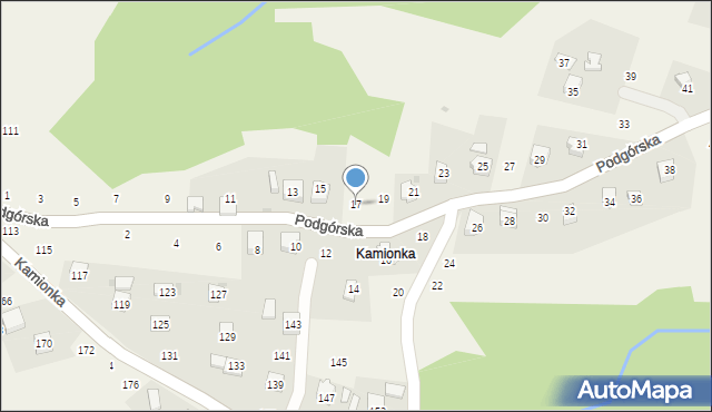 Zakliczyn, Podgórska, 17, mapa Zakliczyn