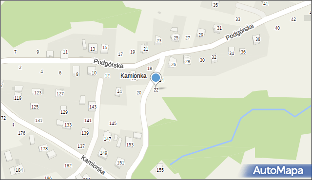 Zakliczyn, Podgórska, 22, mapa Zakliczyn