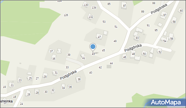 Zakliczyn, Podgórska, 43, mapa Zakliczyn