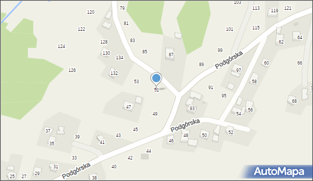 Zakliczyn, Podgórska, 51, mapa Zakliczyn