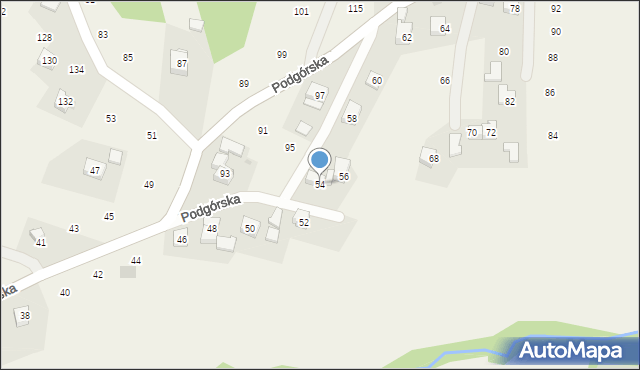 Zakliczyn, Podgórska, 54, mapa Zakliczyn