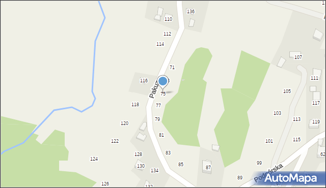 Zakliczyn, Podgórska, 75, mapa Zakliczyn