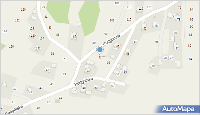 Zakliczyn, Podgórska, 91, mapa Zakliczyn