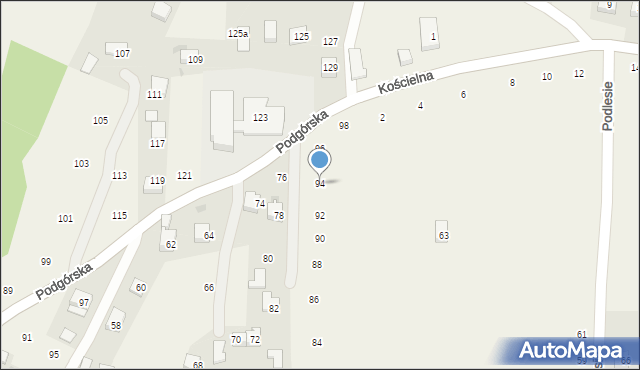 Zakliczyn, Podgórska, 94, mapa Zakliczyn