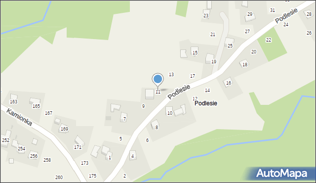 Zakliczyn, Podlesie, 11, mapa Zakliczyn