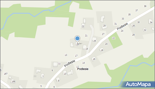 Zakliczyn, Podlesie, 15, mapa Zakliczyn