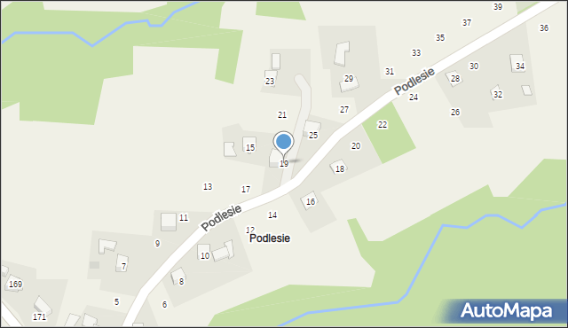 Zakliczyn, Podlesie, 19, mapa Zakliczyn