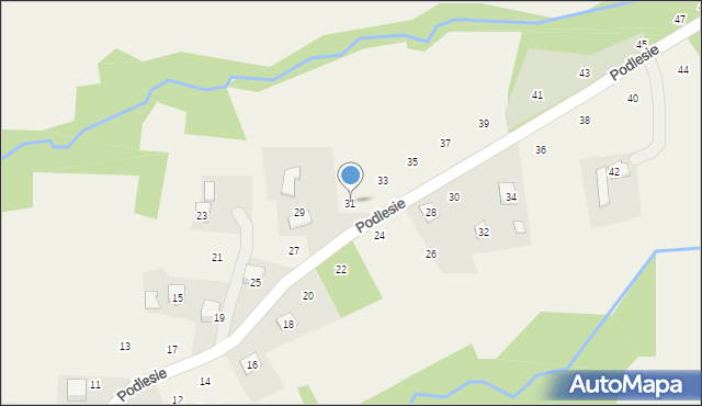 Zakliczyn, Podlesie, 31, mapa Zakliczyn