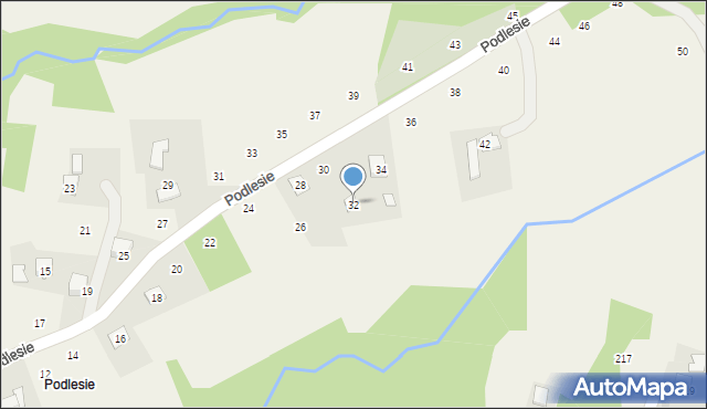 Zakliczyn, Podlesie, 32, mapa Zakliczyn