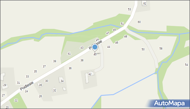 Zakliczyn, Podlesie, 40, mapa Zakliczyn