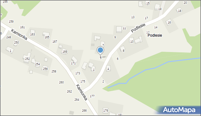 Zakliczyn, Podlesie, 5, mapa Zakliczyn