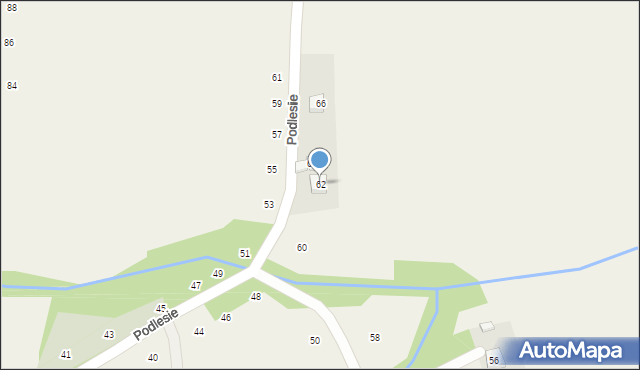 Zakliczyn, Podlesie, 62, mapa Zakliczyn