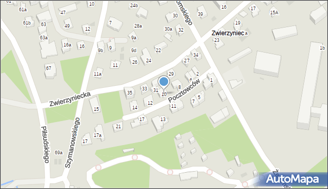 Zakopane, Pocztowców, 10, mapa Zakopanego