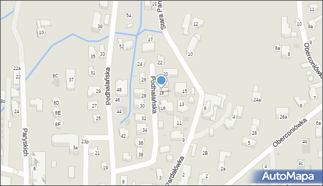 Zakopane, Podhalańska, 18, mapa Zakopanego