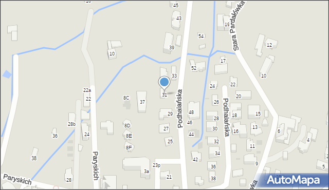 Zakopane, Podhalańska, 31, mapa Zakopanego