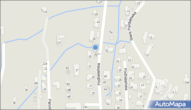 Zakopane, Podhalańska, 33, mapa Zakopanego