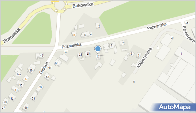 Zakrzewo, Poznańska, 11, mapa Zakrzewo