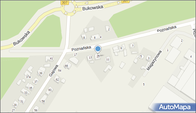 Zakrzewo, Poznańska, 15, mapa Zakrzewo