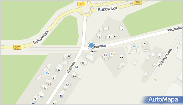 Zakrzewo, Poznańska, 17, mapa Zakrzewo