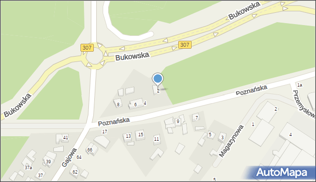 Zakrzewo, Poznańska, 2, mapa Zakrzewo