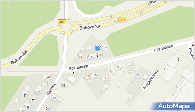 Zakrzewo, Poznańska, 4, mapa Zakrzewo