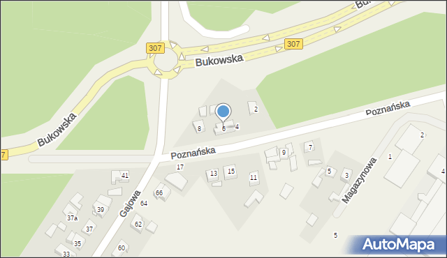 Zakrzewo, Poznańska, 6, mapa Zakrzewo