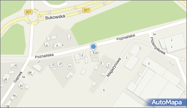 Zakrzewo, Poznańska, 7, mapa Zakrzewo