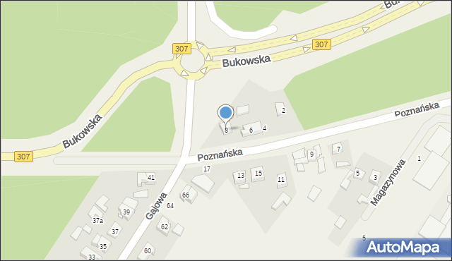 Zakrzewo, Poznańska, 8, mapa Zakrzewo