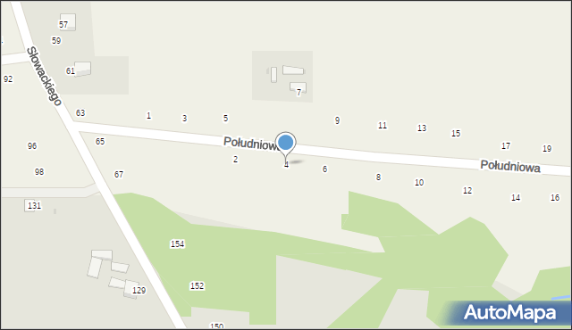 Zalasowa, Południowa, 4, mapa Zalasowa