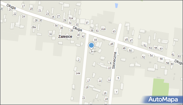 Zalesice, Polna, 7, mapa Zalesice