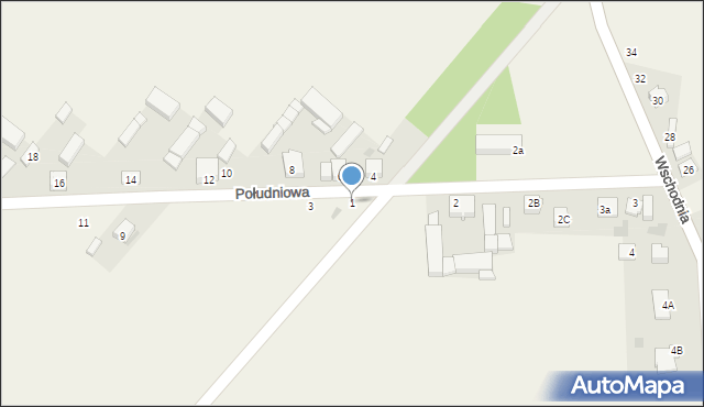 Zalesice, Południowa, 1, mapa Zalesice