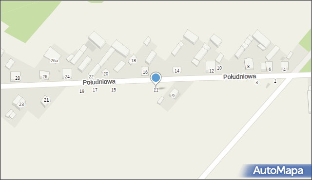 Zalesice, Południowa, 11, mapa Zalesice