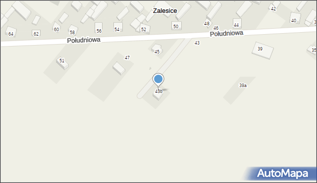 Zalesice, Południowa, 43b, mapa Zalesice