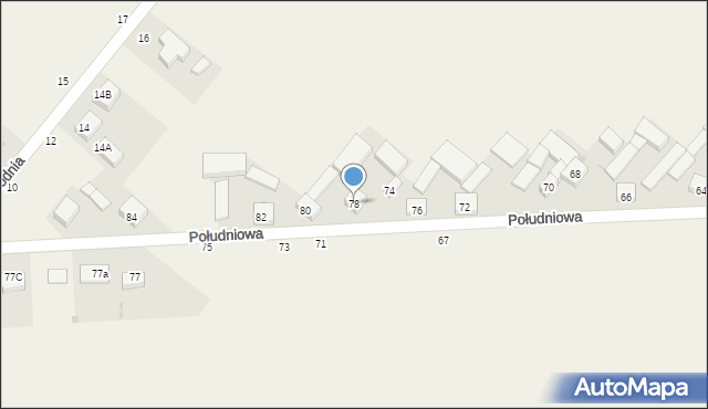 Zalesice, Południowa, 78, mapa Zalesice