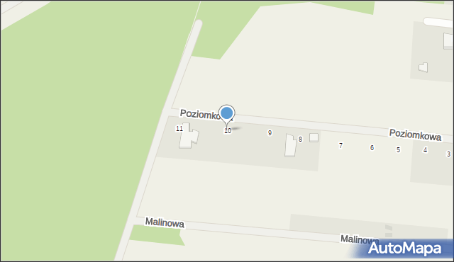 Zalesna, Poziomkowa, 10, mapa Zalesna