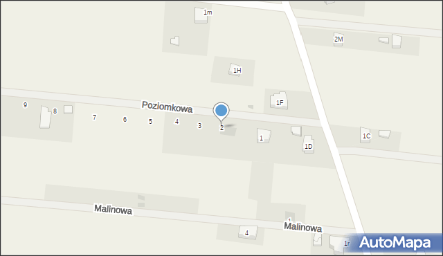 Zalesna, Poziomkowa, 2, mapa Zalesna