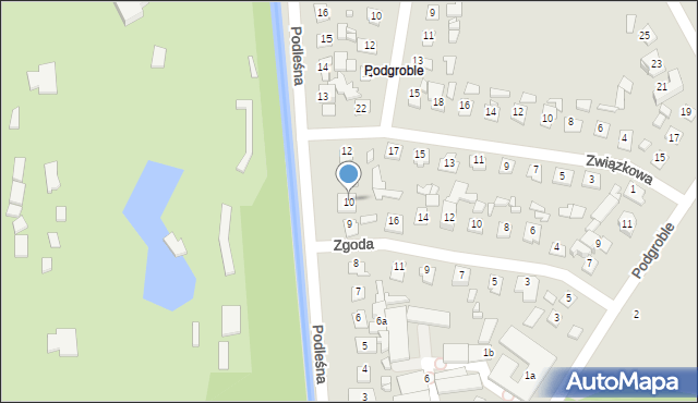 Zamość, Podleśna, 10, mapa Zamościa