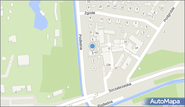 Zamość, Podleśna, 3, mapa Zamościa