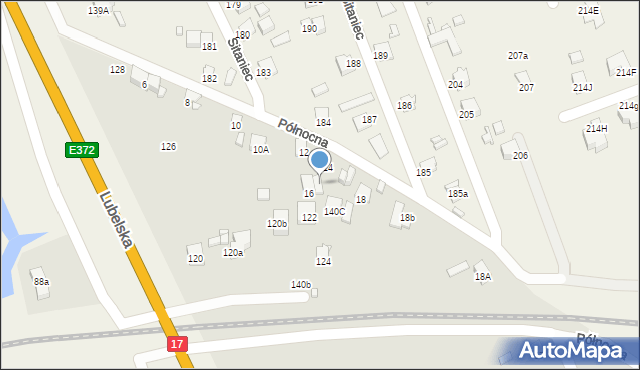 Zamość, Północna, 16a, mapa Zamościa