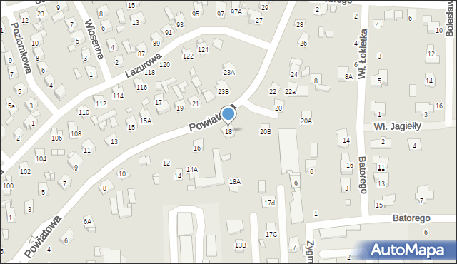 Zamość, Powiatowa, 18, mapa Zamościa