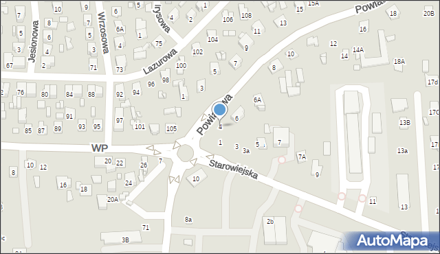 Zamość, Powiatowa, 4, mapa Zamościa