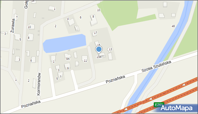 Zamość, Poznańska, 13A, mapa Zamościa