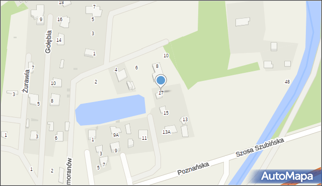 Zamość, Poznańska, 17, mapa Zamościa